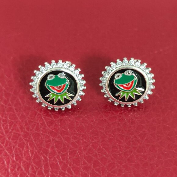 Jewelry - Kermit the Frog Stud Earring Round Earring S925 Sterling Silver